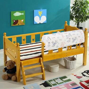 Захист для ліжечка HAVARGO для дітей, бортик-пом'якшувач на раму ліжка 70 см, білий, знімний чохол