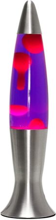 Лава-лампа Magma ANGELINA фіолетово-червоно-срібляста H40см вкл. лампочку G9 Ретро настільна лампа для вітальні срібляста, фіолетова, червона