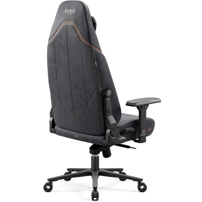 Ігровий крісло Diablo X-Eye 2.0: комфортний офісний стілець з регульованою підголівником та підлокітниками, чорний | Макс. 140 кг