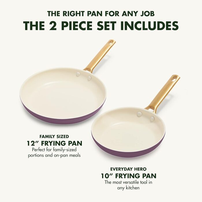 Набір сковорідок GreenPan Reserve з керамічним покриттям, 3 шт. (10', 12', 24 см), фіолетовий