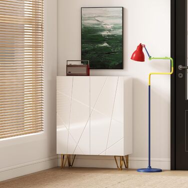 Шафа для взуття HOMCOM з 2 дверцятами, 3 регульовані полиці, на 15-20 пар взуття, 72 x 31,5 x 95 см, білий