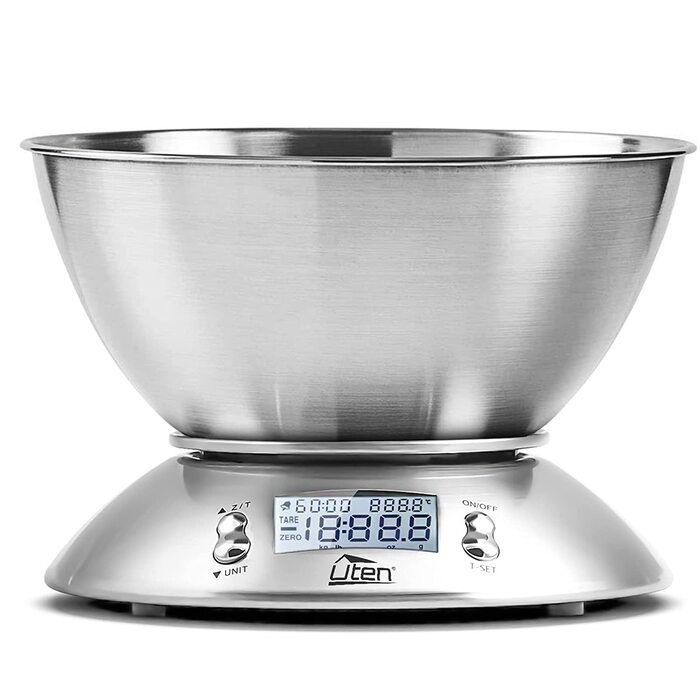 Кухонні ваги Uten цифрові 5 кг x 1 г нержавіюча сталь