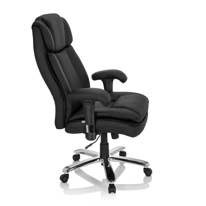 Крісло для важких навантажень / Офісне крісло BUILDER XXL з штучної шкіри чорного кольору hjh OFFICE