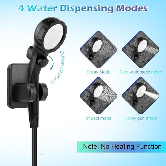 Портативна душова кабіна для кемпінгу з акумулятором та насосом, 6000mAh. Модель для відпочинку, подорожей, автомийки. З набором душової лійки та шлангом, складаний бак.