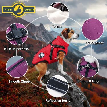 Зимовий жилет Ectkuee Dog Jacket зі шлейкою, водонепроникний, світловідбиваючий, можна прати в пральній машині (M, срібло)