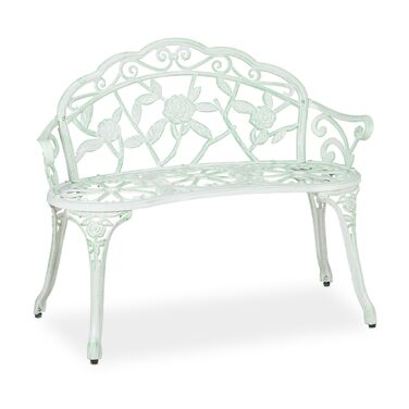 Relaxdays Садовий лавки Роза біло-зелений