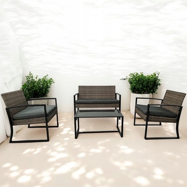 Комплект садових меблів NM-08 MTG, техноротанг, світло-коричневий