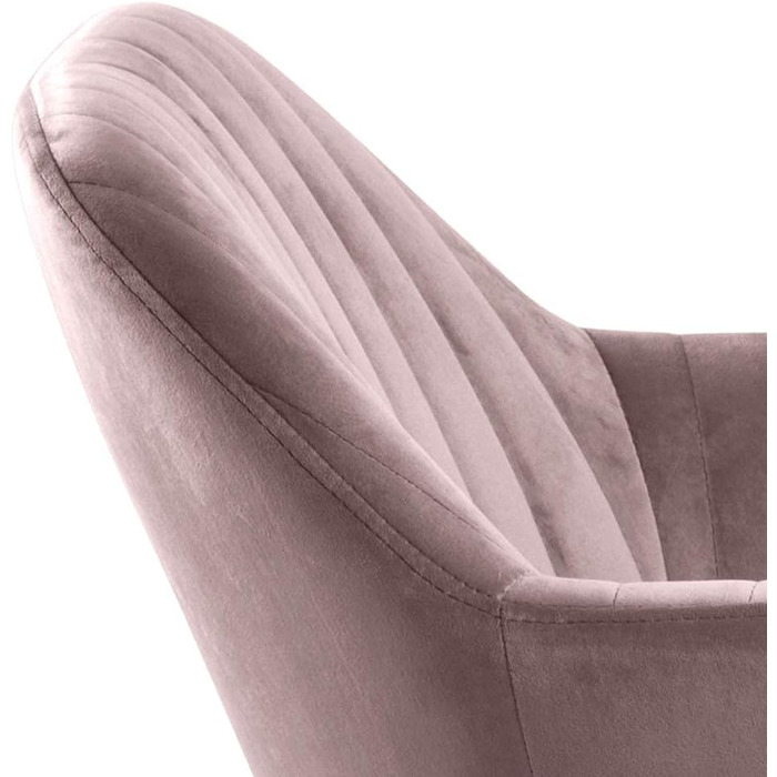 AC Design Furniture Стілець для їдальні Wendy, рожевий/чорний, велюр/метал, 57x61x83 см