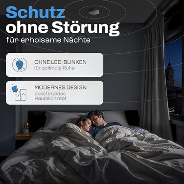 Датчик диму та тепла Rauchmelder Funk Vernetzt 5шт. Без дріфелю, без свердління, радіус дії - 10 років, комплект