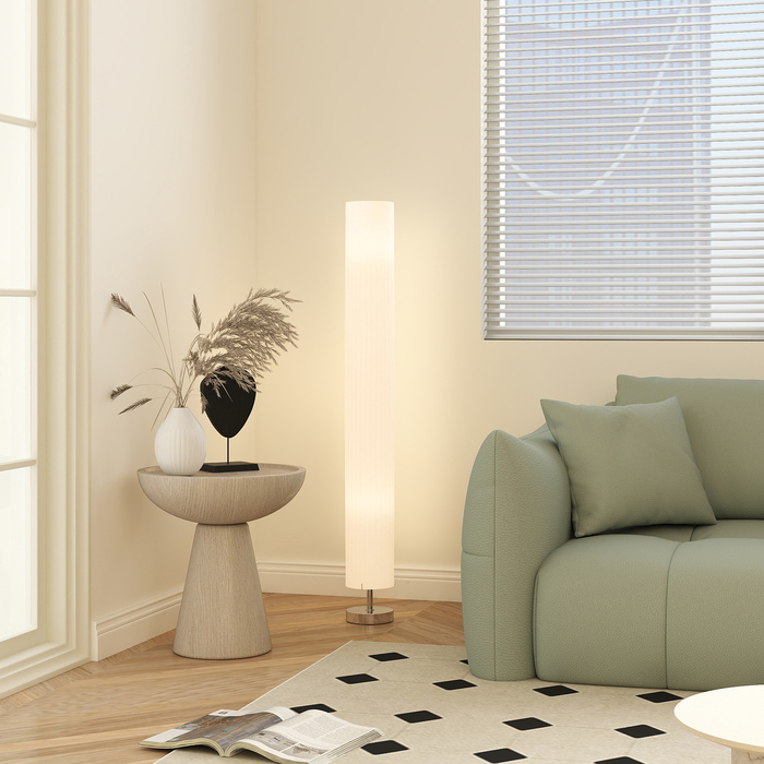 Стильна лампа для вітальні з абажуром з поліестеру, 2 патрони E27 для спальні, розміри 14 x 14 x 120 см