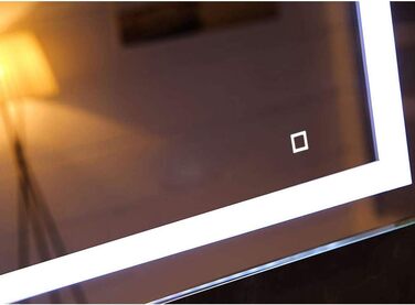 LED дзеркало Badspiegel GS084N з підсвічуванням (80 x 60 см, сенсорний вимикач, холодне біле світло)