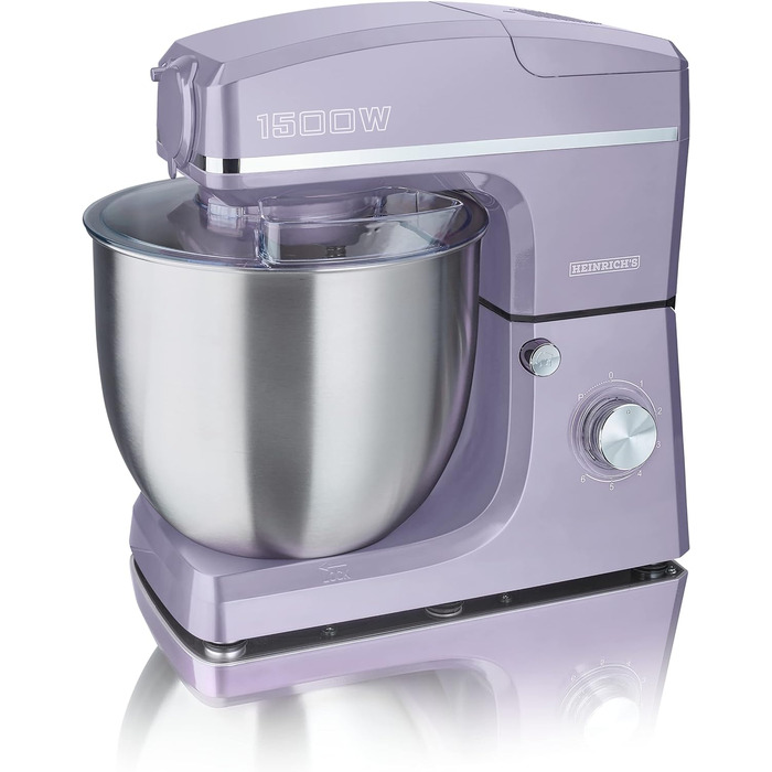 Кухонний комбайн HEINRICHS 3-в-1: міксер, м'ясорубка, кухонний прилад 1500W, 6 швидкостей, 1.5л чаша, 10л нержавіюча сталь (фіолетовий)