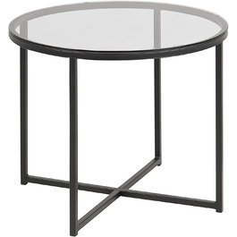 Журнальний стіл AC Design Furniture Gurli 55x45 см скло/метал прозоро-чорний