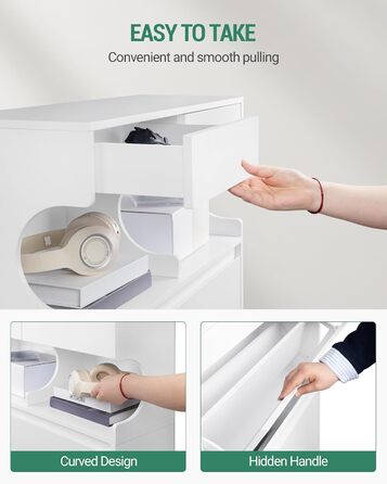 Шафа для взуття Hzuaneri з 2 дверцятами, 4 відділеннями, регульована, на 16 пар, для прихожого, передпокою, гардеробу, біла, 80 x 24.5 x 124.5 см, SR45303X