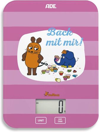 Шоу з мишкою - Кухонні ваги 'Cast off (Цифрові ваги для кухні та домашнього господарства, точні і точні до грама до 5 кг, з батареєю) сині (Edition Freundschaft)