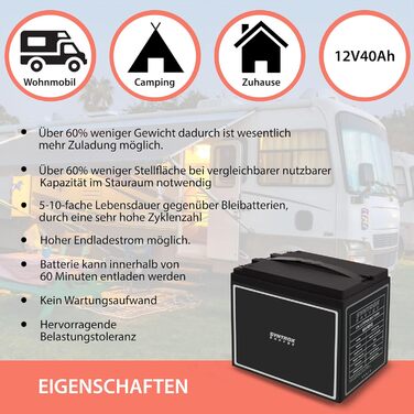 Акумулятор Syntrox Energy LiFePO4 12,8 В 40 Ач BMS Bluetooth, 4000-15000 циклів, 1280 Втгод (40 Агод)