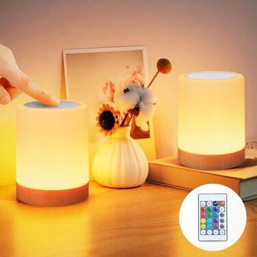 Світлодіодний приліжковий світильник Touch Dimmable Набір з 2 шт. , USB-батарея, 3 режими, синхронізація та пам'ять, нічне світло