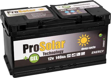 Акумулятор ProSolar 12V 140Ah, сонячна, глибокий цикл, герметична, без обслуговування