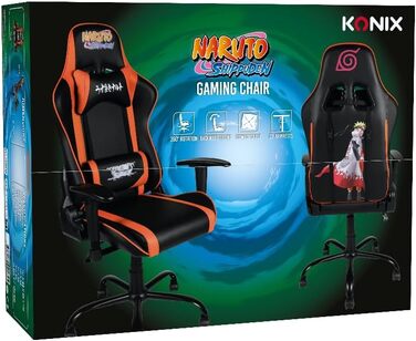 Ігрове офісне крісло Konix Premium - нахил 150 - PU шкіра - поперекова та шийна подушка - Підголівник - Naruto Design