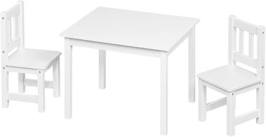 Дитячий стіл і 2 стільці WOLTU - комплект для дитячої кімнати, ігрової зони, садочка. Підходить для дітей від 2 років, білий.