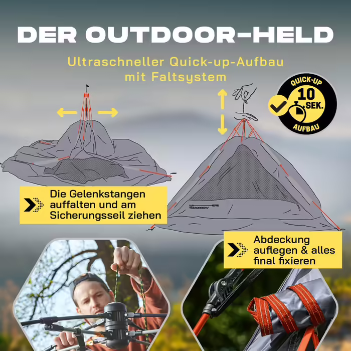 Намет Lumaland Pop Up Dome 2-3 особи, 215x195x120 см, в т.ч. сумка для перенесення