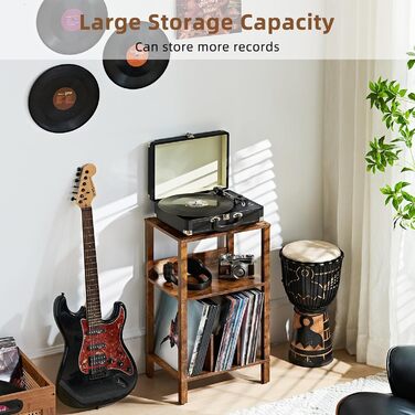 Столик для принтера LELELINKY на колесах, 2-ярусний мобільний стенд, коричневий (52,5 x 40 x 36 см)