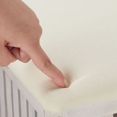 Кошик для білизни Relaxdays білого кольору зі стільчиком