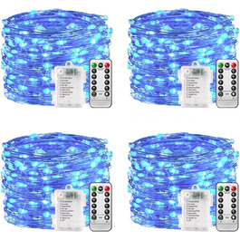 Ланцюжок прикрас LED 100 шт., 10 м, 8 режимів, пульт, таймер, тепле біле світло, диммування, вологостійкий, для дому та саду