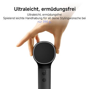 Високошвидкісний фен для волосся Laifen Neo з безщітоковим мотором 110 000 об/хв, 200 млн негативних іонів та 2 магнітними насадками, чорний