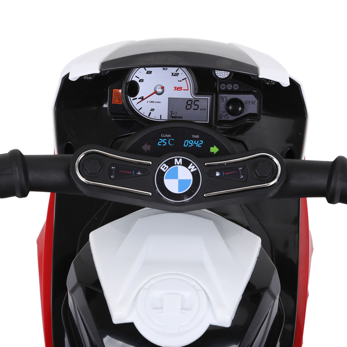 HOMCOM BMW S1000RR ліцензійний електричний триколісний дитячий мотоцикл з акумулятором, дитячий транспорт, сталевий, червоний, 66x37x44 см