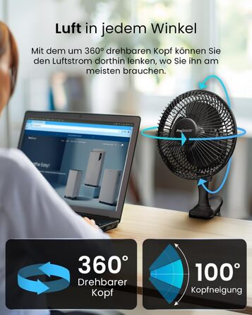 Вентилятор Pro Breeze AirFlo Standventilator 109 см з пультом та LED-дисплеєм – 2 режими, осциляція, 29 дБ, регулювання висоти, енергоефективний для спальні, офісу та дому (Чорний)
