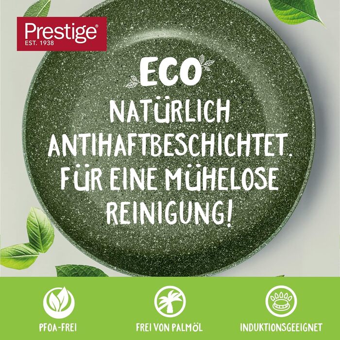 Екологічно чистий набір для сковороди PRESTIGE Індукційна сковорода 20/24 см з антипригарним покриттям на рослинній основі-перероблена