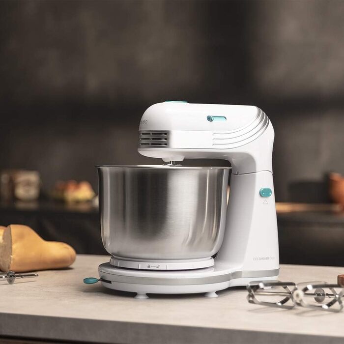 Кухонний комбайн Cecotec Cecomixer 250W з нержавіючої сталі, 3л, 5 функцій, 6 швидкостей, білий
