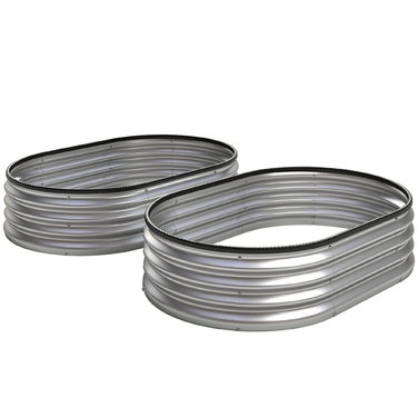 Набір з двох металевих квітників-стовпчиків 135 x 90 x 30 см, овальної форми, з гумовими стрічками