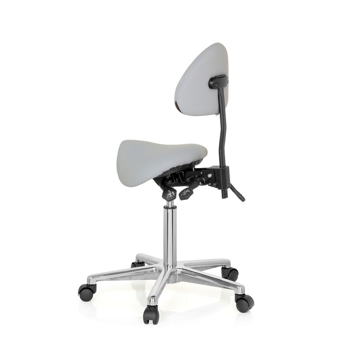 Крісло-стілець / Обертове крісло / Офісне крісло TOP WORK 20 з штучної шкіри сірого кольору hjh OFFICE