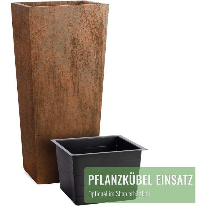 Планцверк® Вазон для рослин з фібергласу конічної форми Rost 70x33x33см - морозостійкий, преміум-якість, з ефектом лотоса