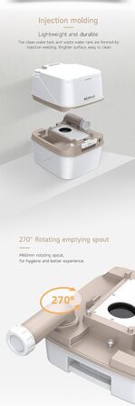 Seaflo LIGHTEU 18L портативна інжекційна туалет для кемпінгу, автодому та відпочинку на природі