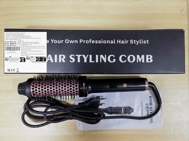 Щітка для фена Air Styler 5in1 1000 Вт, бігуді 30 мм, 3 рівні, в т.ч. рукавичка (чорний, жовтий)