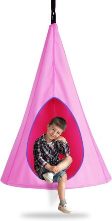 Підвісний намет Підвісне печерне підвісне крісло Дитяче підвісне сидіння 115 вантажопідйомність, дитячі гойдалки (100 x 150 см, рожевий) 100 x 150 см Рожевий