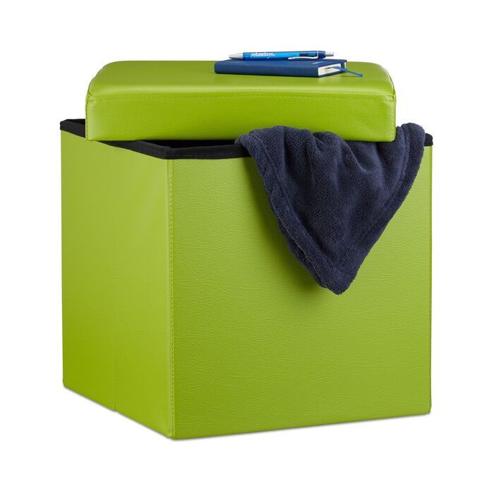 Relaxdays Складний табурет з штучної шкіри