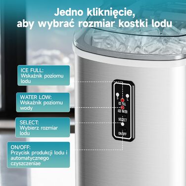 Машина для приготування льоду EUHOMY, 1.2L, срібна: швидка, портативна, самоочисна