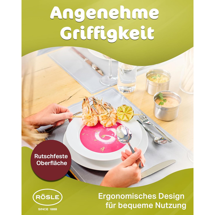 Набір столових приборів RöSLE ELEGANCE на 12 осіб (60 предметів) – високоглянцевий нержавіючий сталь 18/10, преміум якість, придатний для миття в посудомийній машині, в подарунковій коробці
