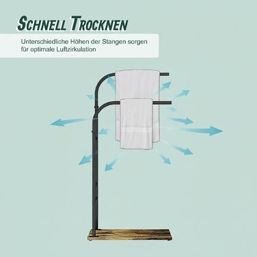 Підставка для рушників індустріального стилю з полицею Relaxdays