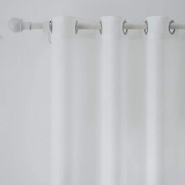 Набір MIULEE з 2 предметів, завіски з вуалі, прозорі фіранки з люверсами, шовкові напівпрозорі фіранки з пуховими люверсами, повітряні віконні шалі для вітальні, спальні, 140 x 145 см (Ш x в) (140x245 см, білий)