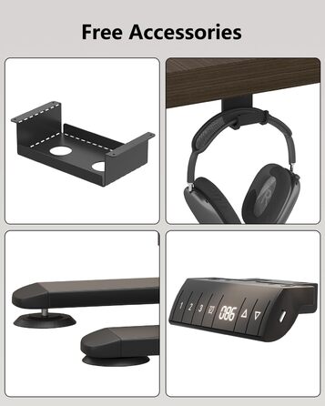 Регульований стіл Flamaker: електричний, з пам'яттю, для офісу, 180x80 см, колір горіх