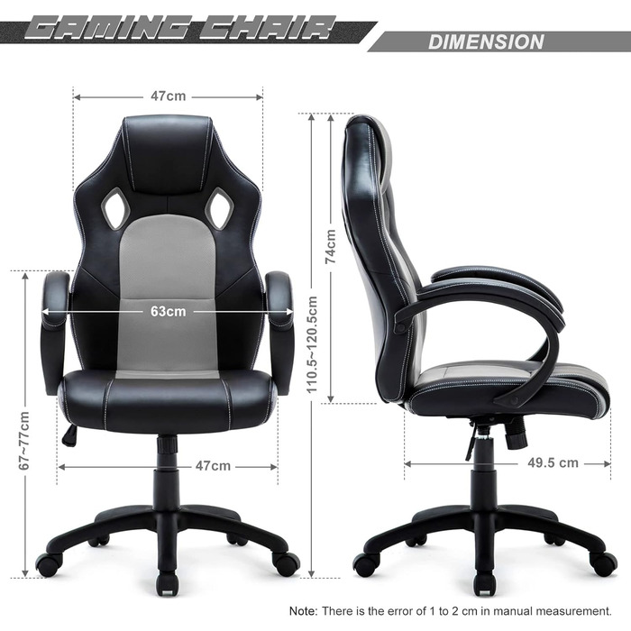 Крісло для керівника  WM Heart Ergonomic Gaming Офісне крісло (сірий)