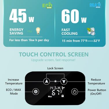 EUHOMY Холодильник 12V для автомобіля, 16L, Портативний морозильник -4°C~68°C, для кемпінгу, риболовлі, подорожей, дому