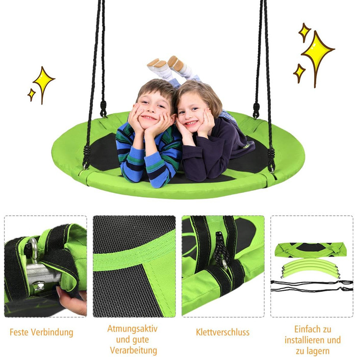 Шоукель DREAMADE для саду: регульована висота, φ100 см, до 150 кг, для дітей та дорослих (зелений)