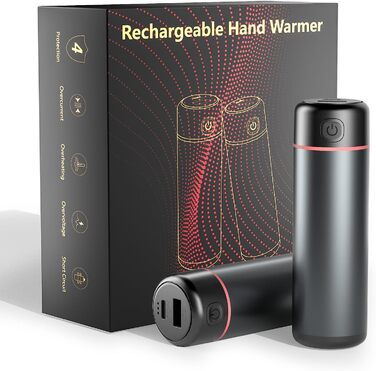 Електричний грієчка для рук EXTSUD 10000mAh: портативний зарядний пристрій, Powerbank, подарунок на зиму для чоловіків та жінок сірого кольору