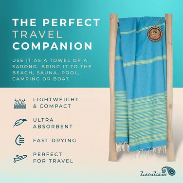 Пляжний рушник для хаммаму ZusenZomer Fouta XXL, Туніський пляжний рушник ручної роботи для жінок, чоловіків, вбираючий, легкий, негабаритний рушник для сауни, 100 бавовняний рушник для хаммаму (Бірюзовий лайм)